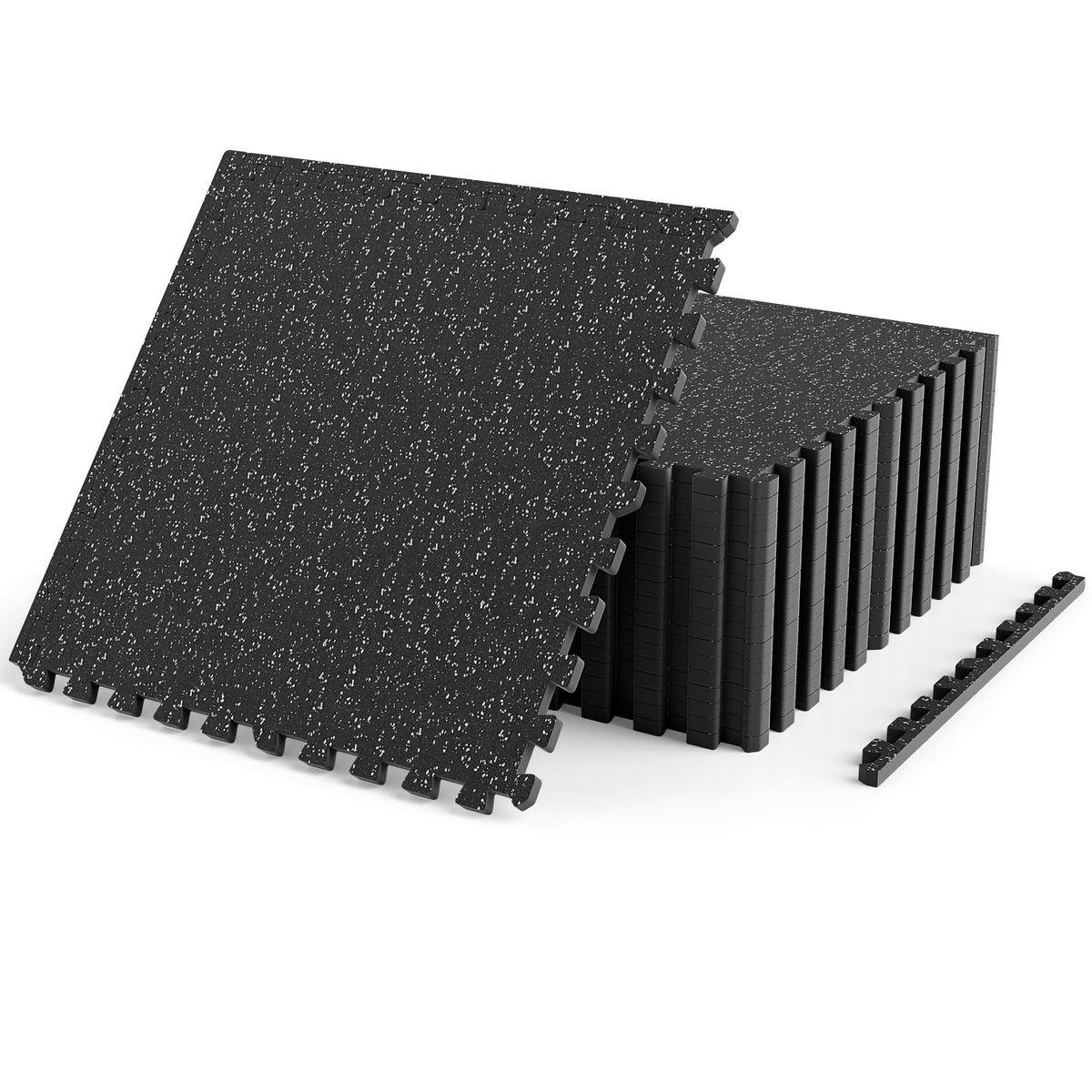 Tangkula Exercise Equipment Mats (Black/Gray Speckled,0.4/0.5”-12/18 Pack)