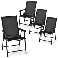 Set of 2 Patio Folding Chairs, Grey - Tangkula
