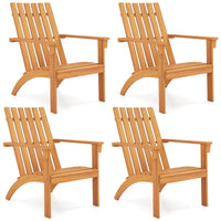 Tangkula Outdoor Adirondack Chair Solid Acacia Wood Fire Pit Chair (1/2/4)
