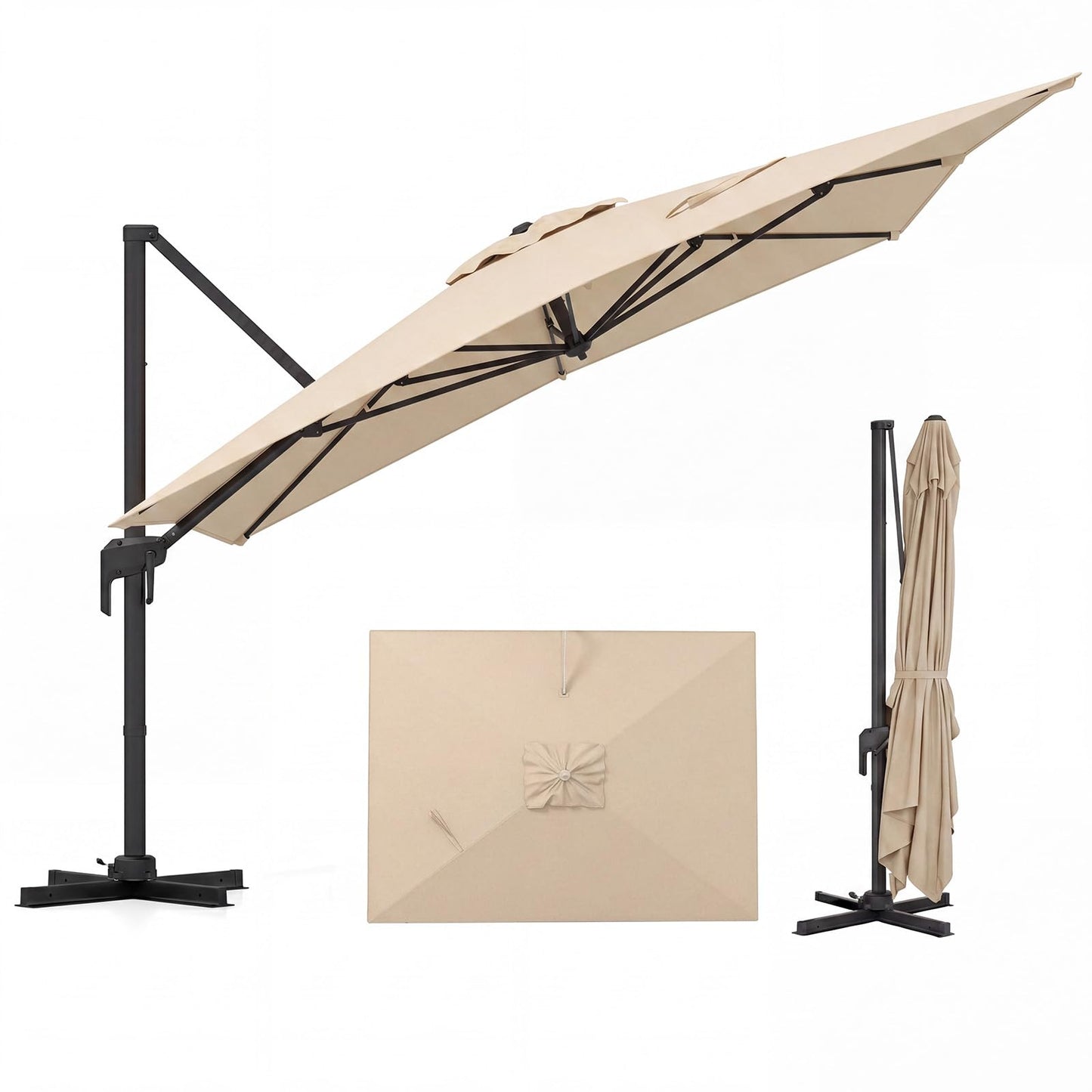 Tangkula Patio Umbrella Large Offset Cantilever Outdoor Umbrella(10x13 FT)