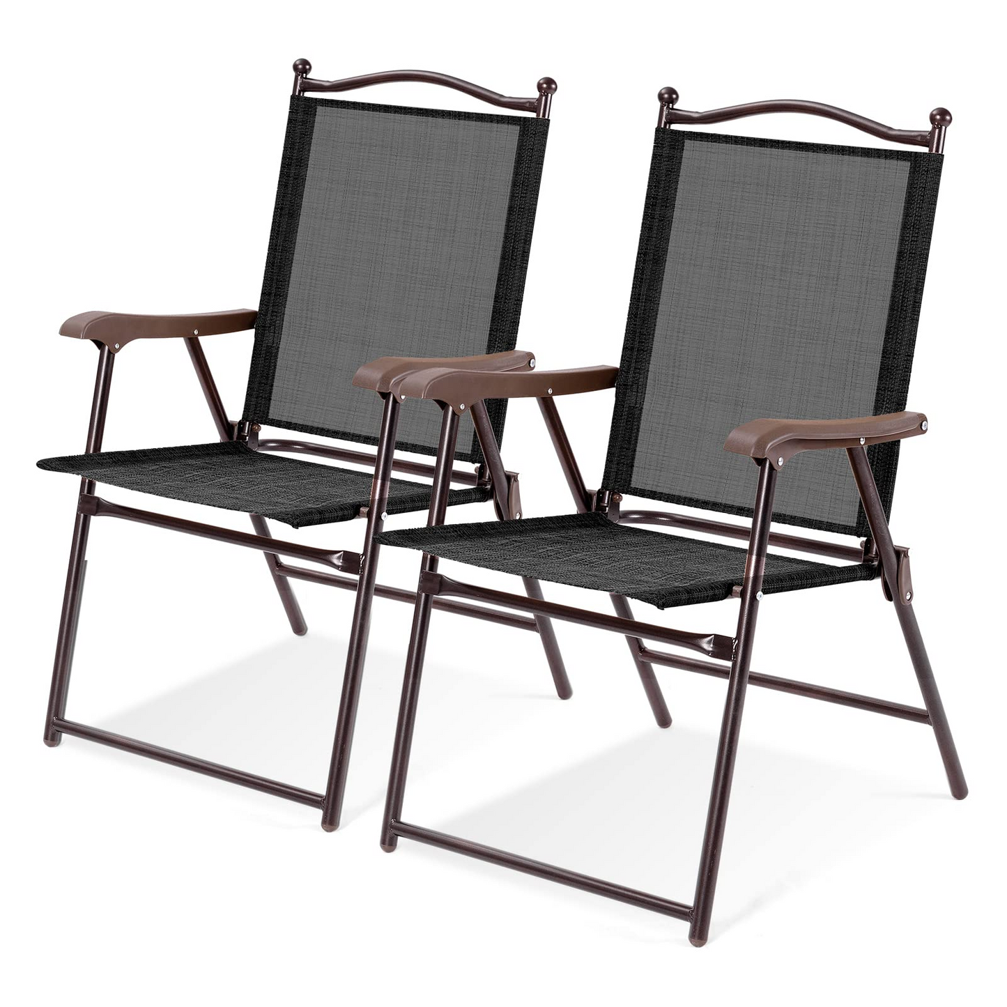 Tangkula Set of 2/4 Patio Folding Dining Chairs