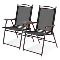 Tangkula Set of 2/4 Patio Folding Dining Chairs