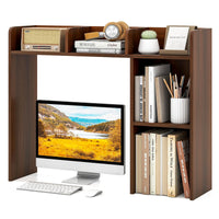 Tangkula Étagère de bureau, meuble de rangement de comptoir avec 5 étagères pour bureau d'ordinateur