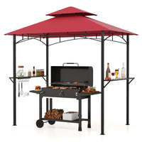 Tangkula 8x5 Ft Grill Gazebo, 2-Tier Barbecue Gazebo with 2 Shelves