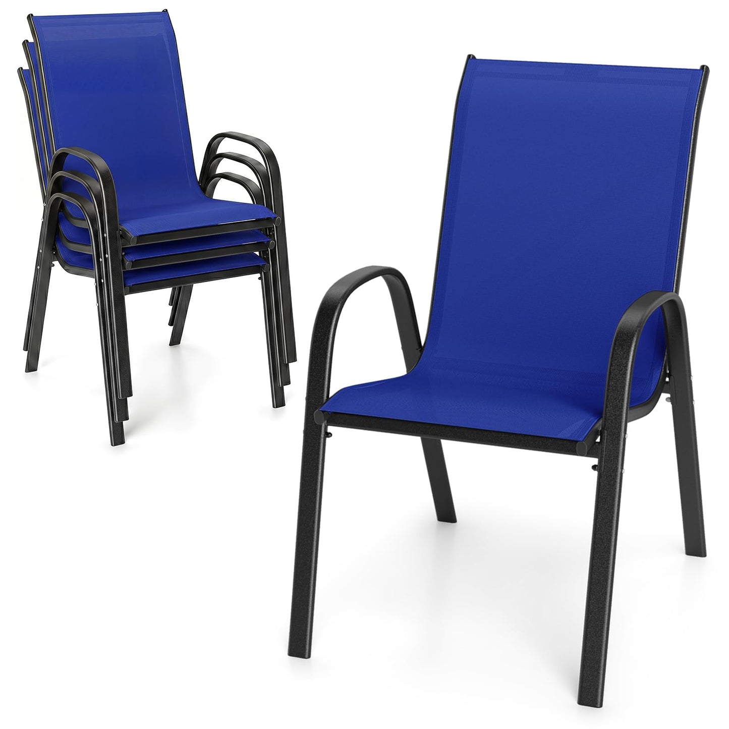 Tangkula Stackable Patio Dining Chairs Set of 4