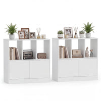 Tangkula 3-Tier Bookshelf with Cabinet for Study Home Office Living Room