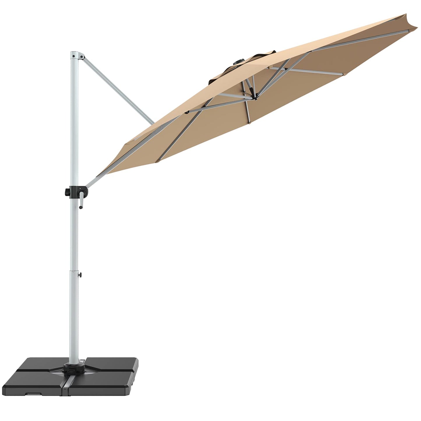 Parasol de terrasse Tangkula 3,35 m pour jardin, terrasse, piscine