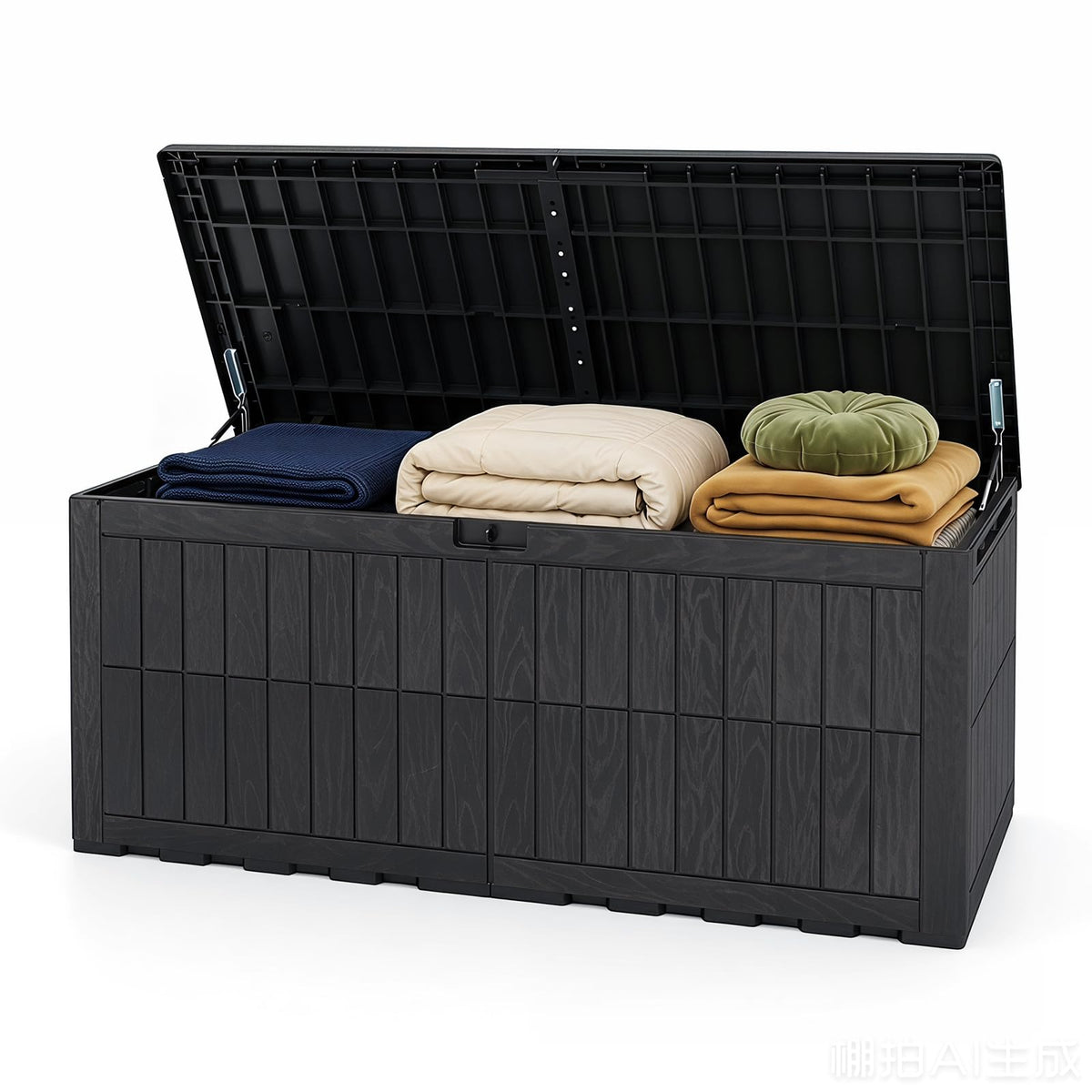 Tangkula 100/120/180 Gallon Waterproof Outdoor Storage Box with Lockable Lid