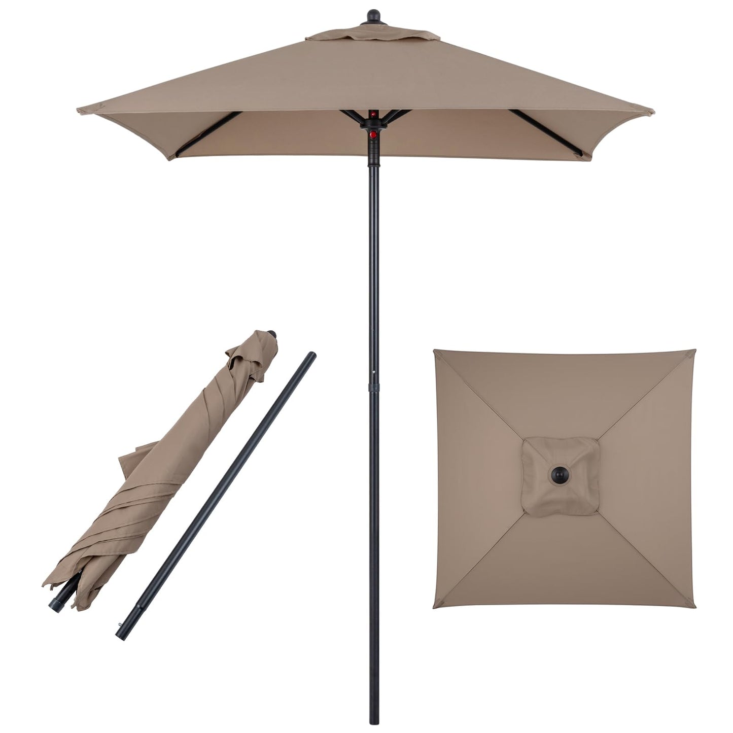 TANGKULA 5 FT Patio Umbrella, Outdoor Table Market Umbrella with Quick-Release Button
