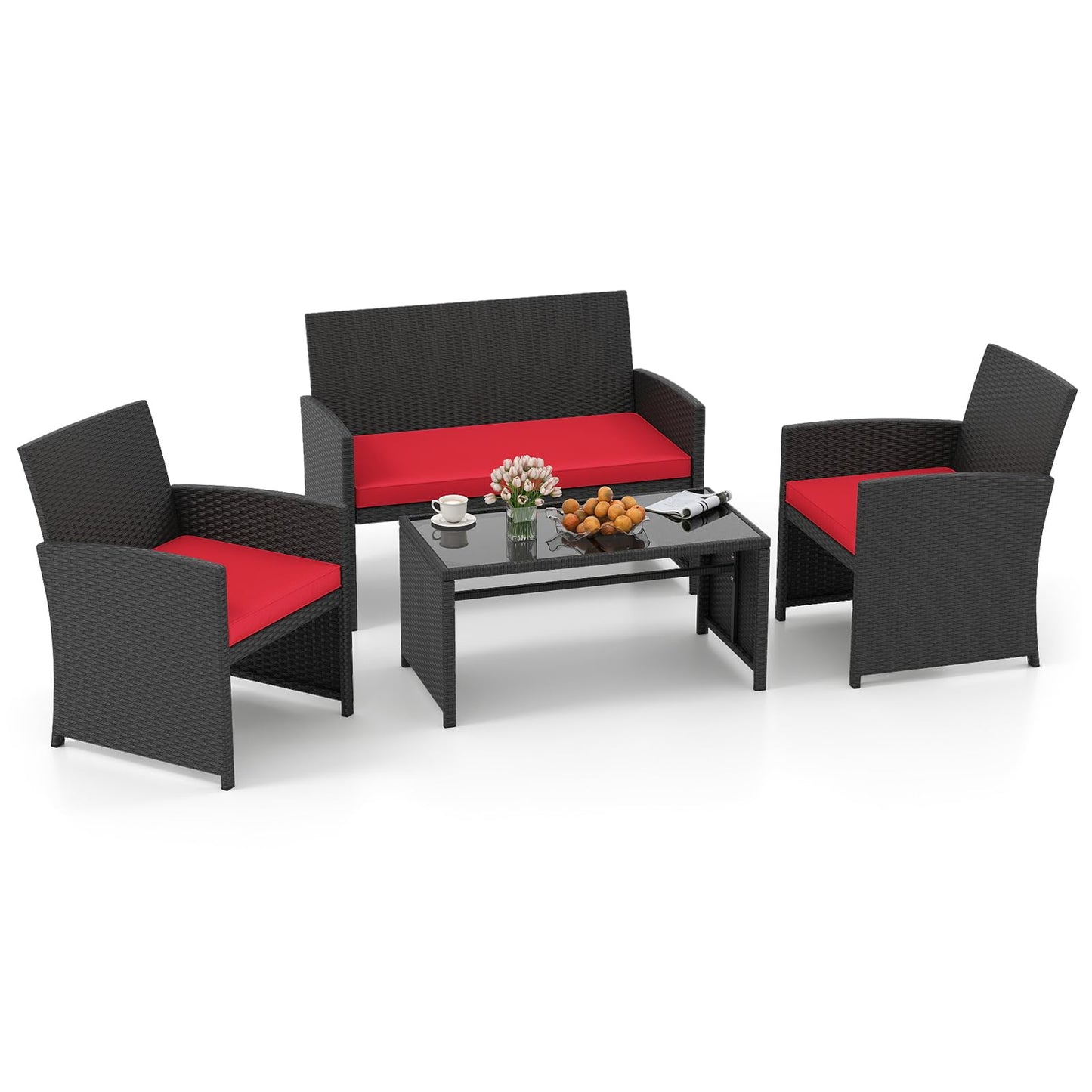 Tangkula Patio Wicker Furniture Set for Backyard