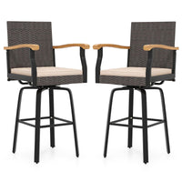 Tangkula Outdoor 360° Swivel Bar Stool for Backyard
