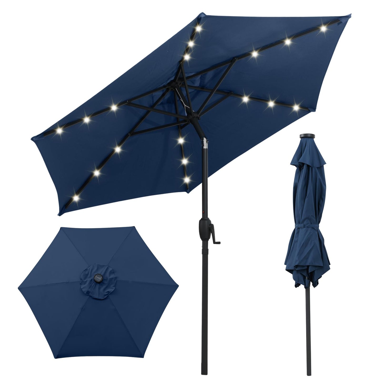 Tangkula 7.5 ft Solar LED Patio Umbrella