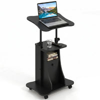 Tangkula Mobile Lectern Podium Stand for Home School