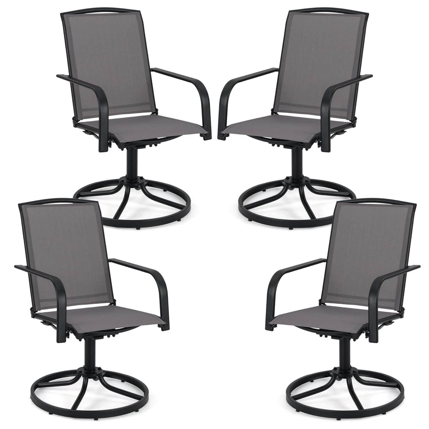 Tangkula Outdoor Swivel Chairs Set with High Back