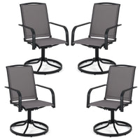 Tangkula Outdoor Swivel Chairs Set with High Back
