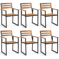 Tangkula Acacia Wood Outdoor Dining Chairs Set