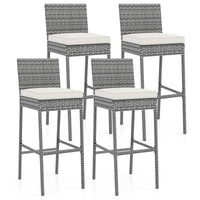 Tangkula Outdoor Bar Height Chair w/Soft Seat Cushion & Cozy Footrest