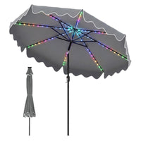 Tangkula 9 FT Solar Patio Umbrella with 104 Color-Changing Flowing LED Lights