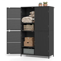 Armoire de rangement extérieure en rotin Tangkula avec 2 étagères réglables