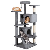 Tangkula 52 Inch Multi-Level Cat Tower with Sisal Scratching Posts