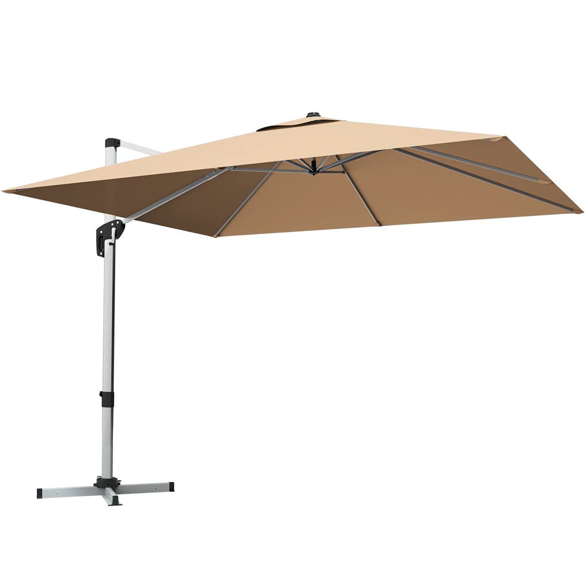 Tangkula 10ft Patio Cantilever Umbrella w/Cross Base