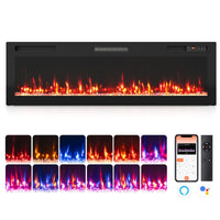 Tangkula 30"/36"/40"/50"/60"/72" Smart Electric Fireplace
