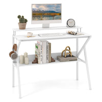 Tangkula 2 Tier Computer Desk w/Monitor Stand