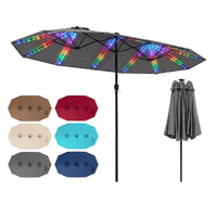 Tangkula Patio Umbrella with Solar Lights | Multi-Colored LED Lights