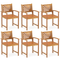 Tangkula Outdoor Acacia Wood Dining Chairs Set