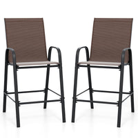 Tangkula Outdoor Bar Stools Set of 2/4 with High Back for Backyard Deck Pool