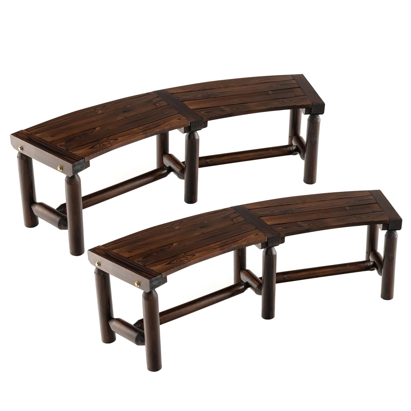 Ensemble de bancs incurvés Tangkula pour terrasse, lot de 1/2/4 pour jardin