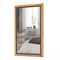 Miroir rustique en bois Tangkula, miroir mural rectangulaire avec cadre et panneau arrière