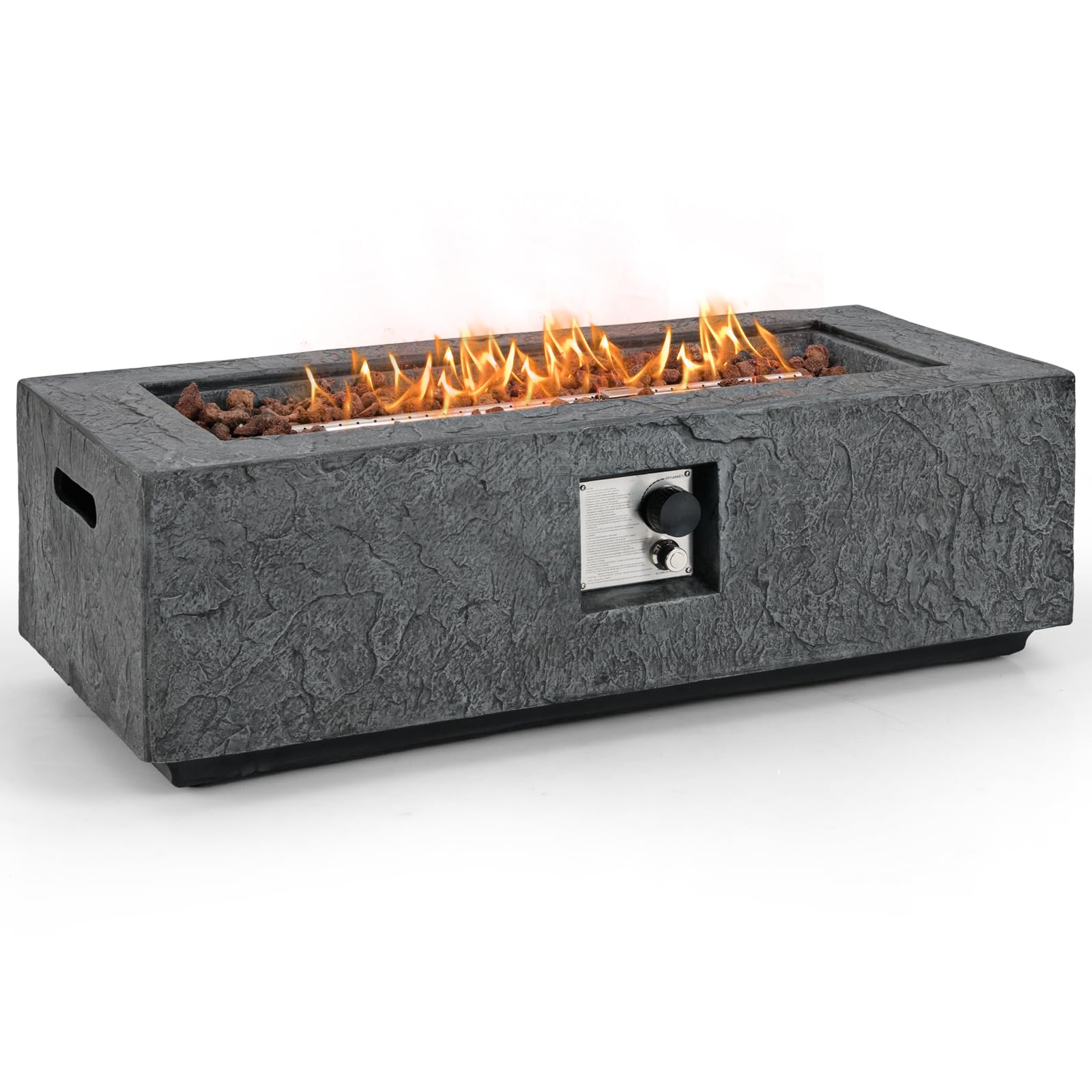 Tangkula 42.5” Propane Gas Fire Pit, 50,000 BTU Smokeless Fire Pit for Outside Patio