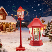 Tangkula 5.3 Ft 2-in-1 Musical Christmas Snow Globe Lamp Post Decorations