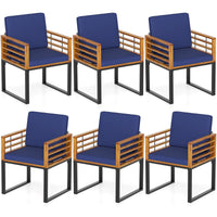 Tangkula Patio Dining Chairs Set of 6 for Backyard