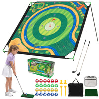 Tangkula Golf Chipping Game Set with Carry Bag 6 FT Large Golf Target Mat