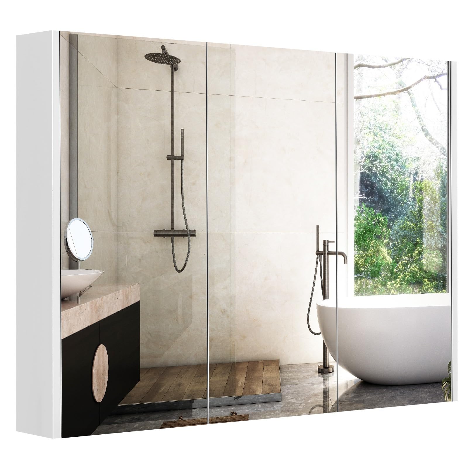 Tangkula 36" Bathroom Medicine Cabinet with Adjustable Shelf