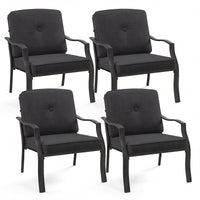 Chaises de salle à manger d'extérieur Tangkula 2/4 pièces, chaises de patio ergonomiques avec cadre en métal robuste de 150 kg et coussins moelleux