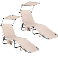 Tangkula Outdoor Folding Chaise Lounge Chair, 5-Fold Reclining Beach Chair