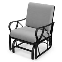 Tangkula Outdoor Patio Glider, Metal Framed Gliding Chair with Cushion