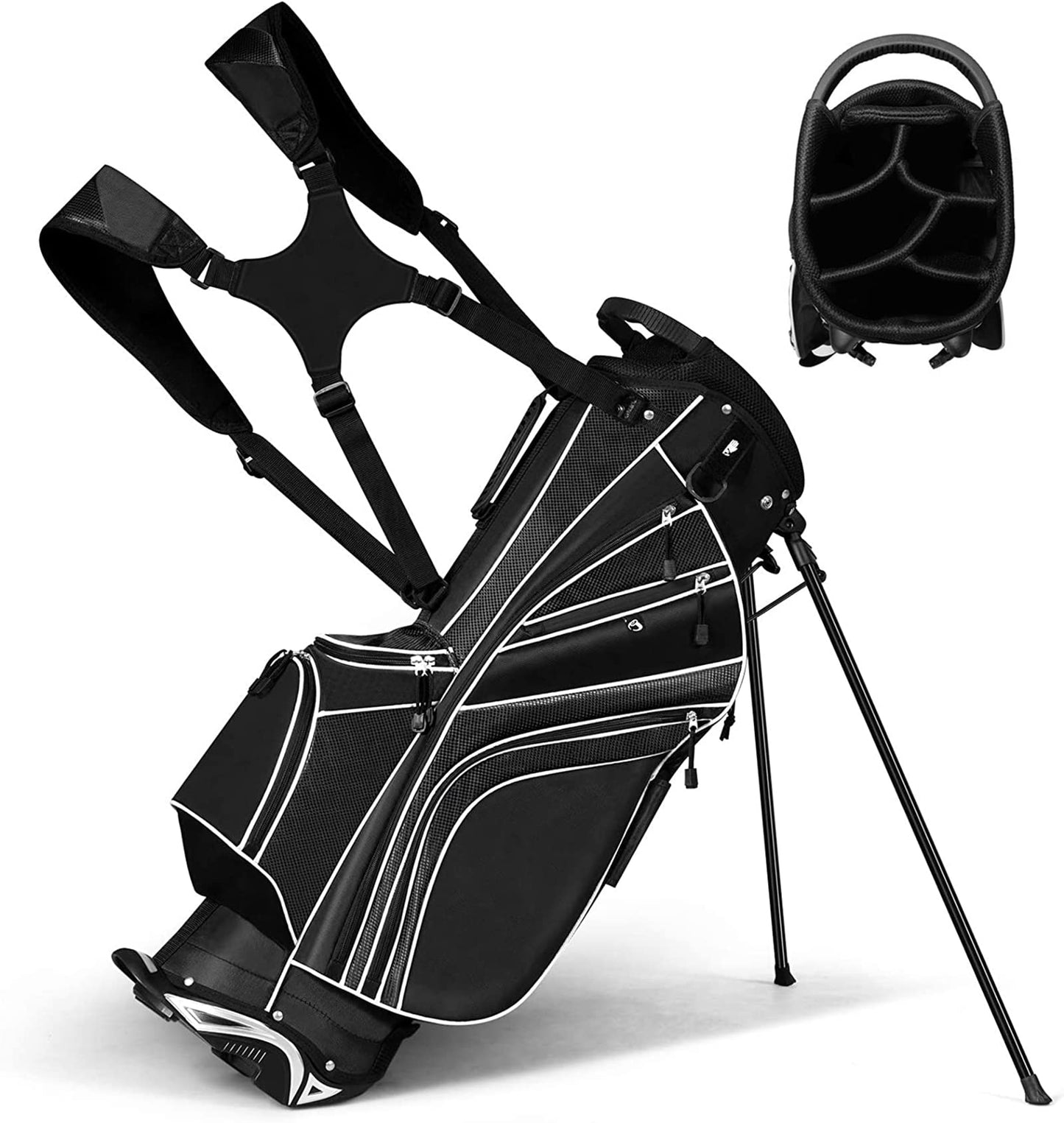 Tangkula Golf Stand Bag with 6 Way Top Dividers