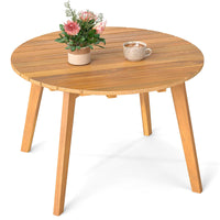 Tangkula Table d'appoint d'extérieur de 24,5 pouces en bois d'acacia, table de bistrot ronde d'appoint pour terrasse
