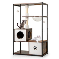 Tangkula Modern Cat Tree 52 Inch Multi-Level Cat Tower for Indoor Cats