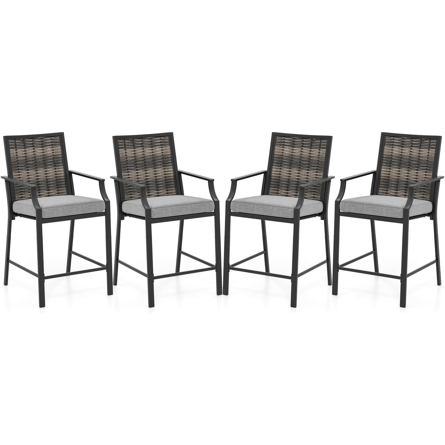 Tangkula Patio Bar Stools（w/Armrest）