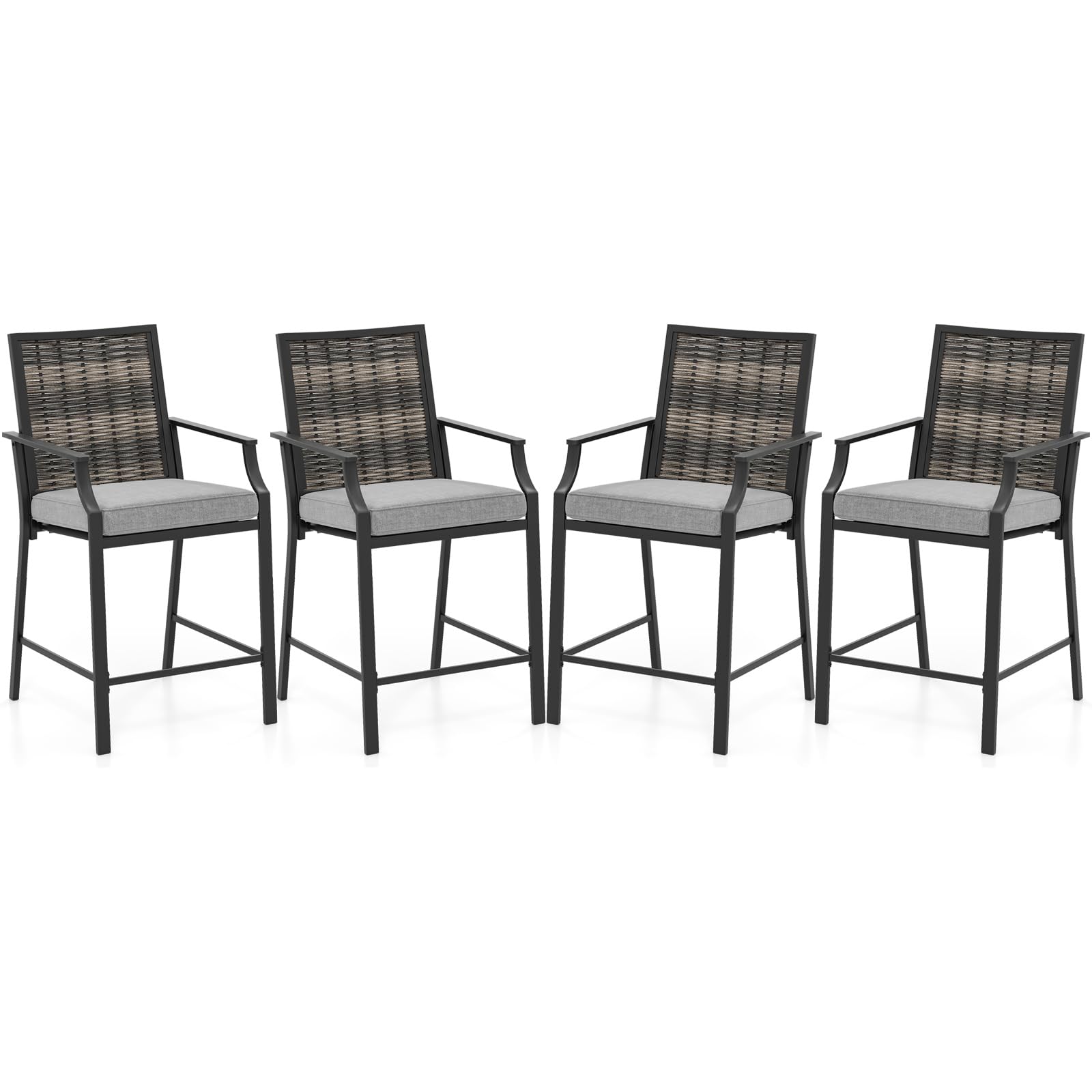 Tangkula Patio Bar Stools（w/Armrest）