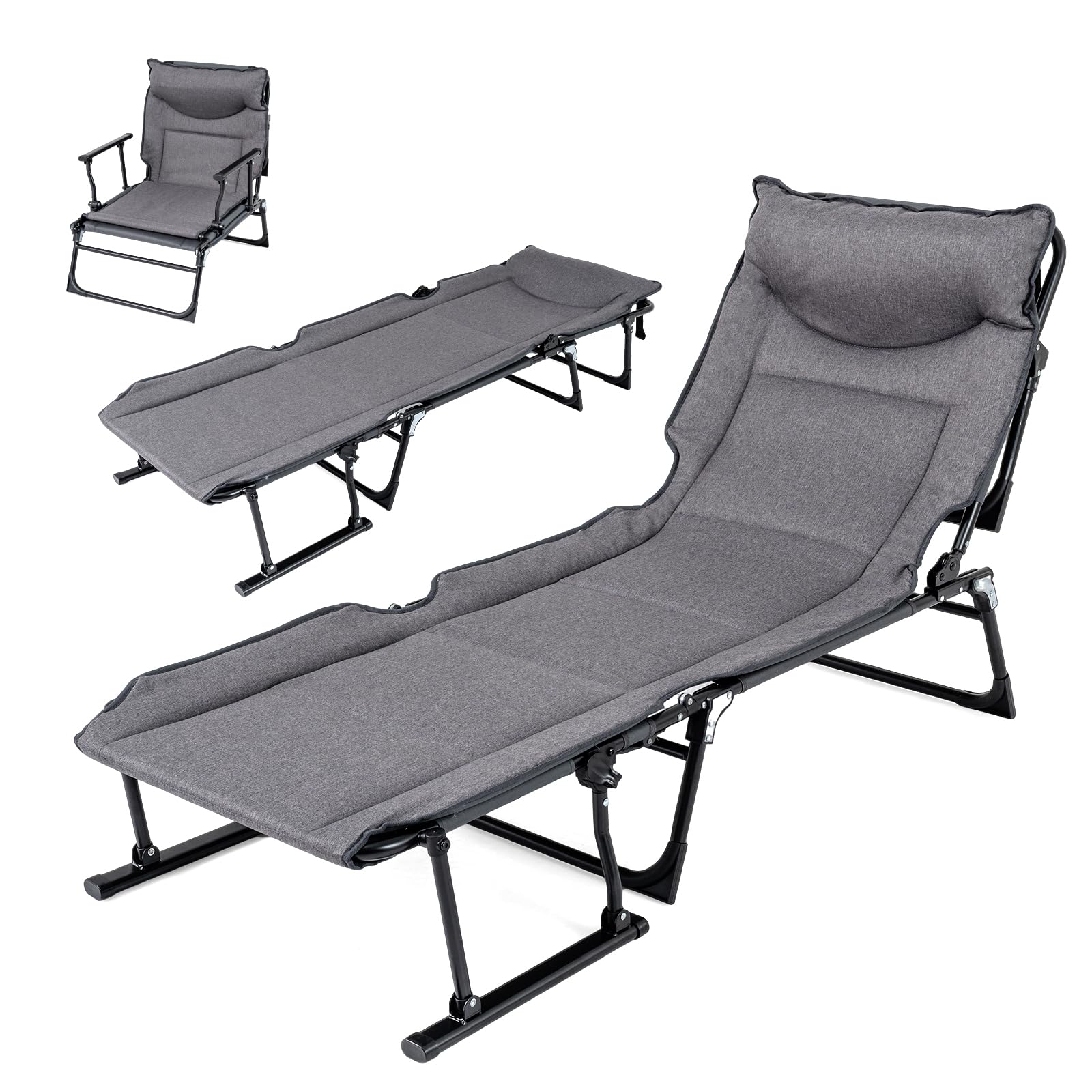 Tangkula 3 in 1 Lounge Chair Outdoor with Cushion