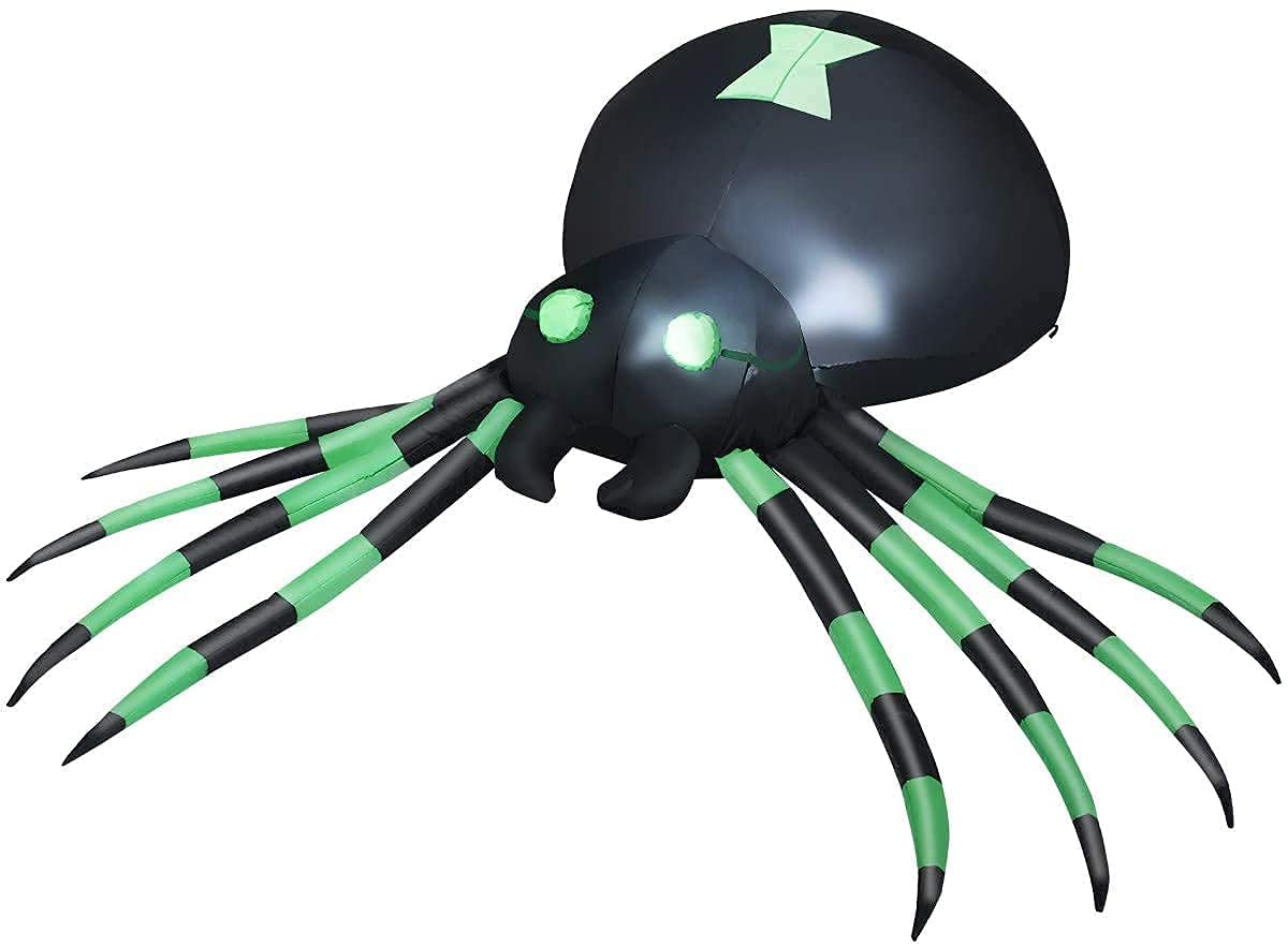 Tangkula 6 Ft Halloween Inflatable Spider with LED Lights Outdoor Indoor Halloween Decorations