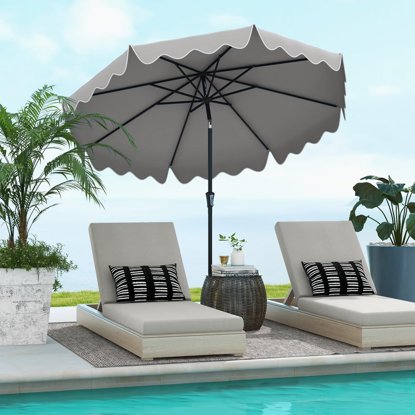Tangkula 9 FT Patio Umbrella with Crank Handle