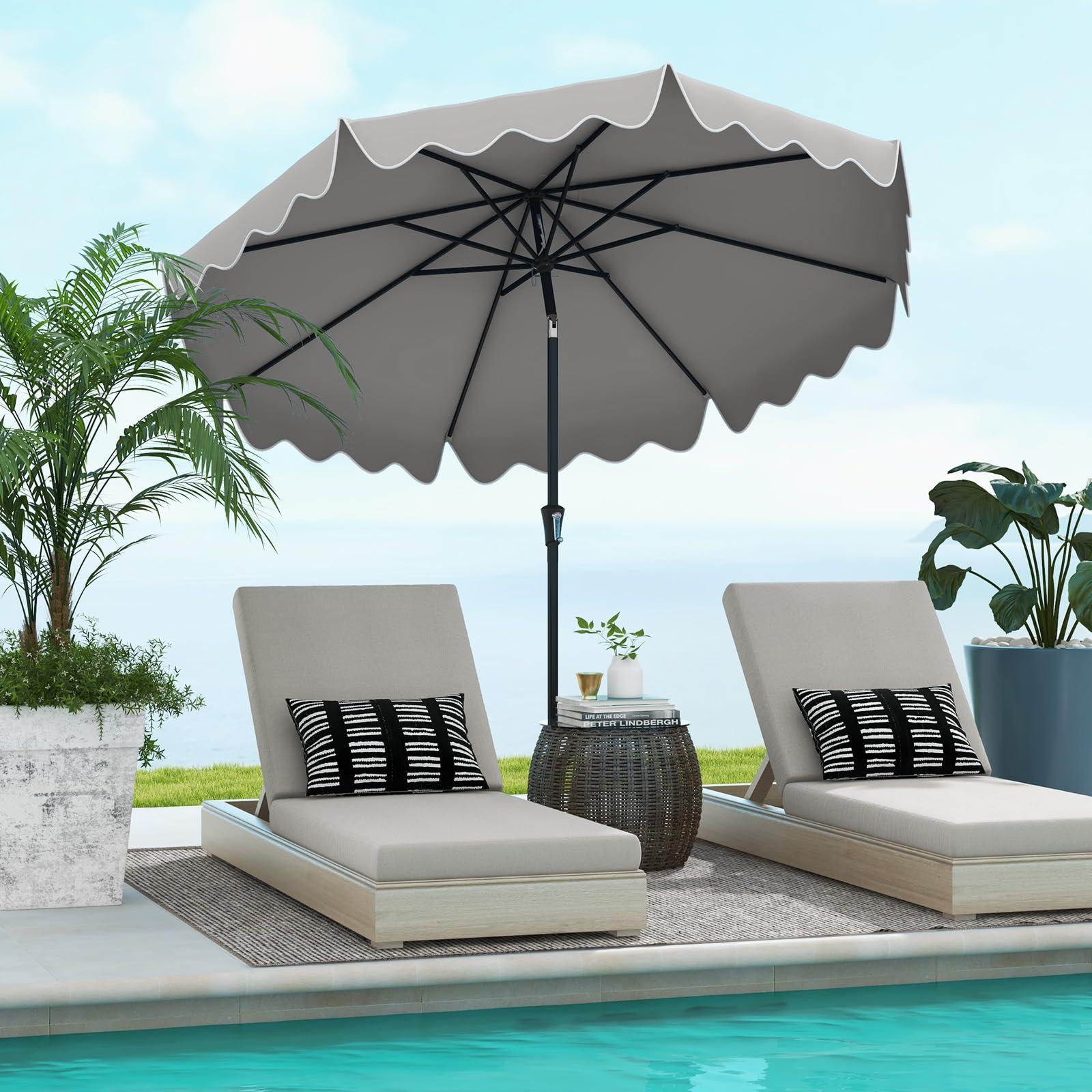 Tangkula 9 FT Patio Umbrella with Crank Handle
