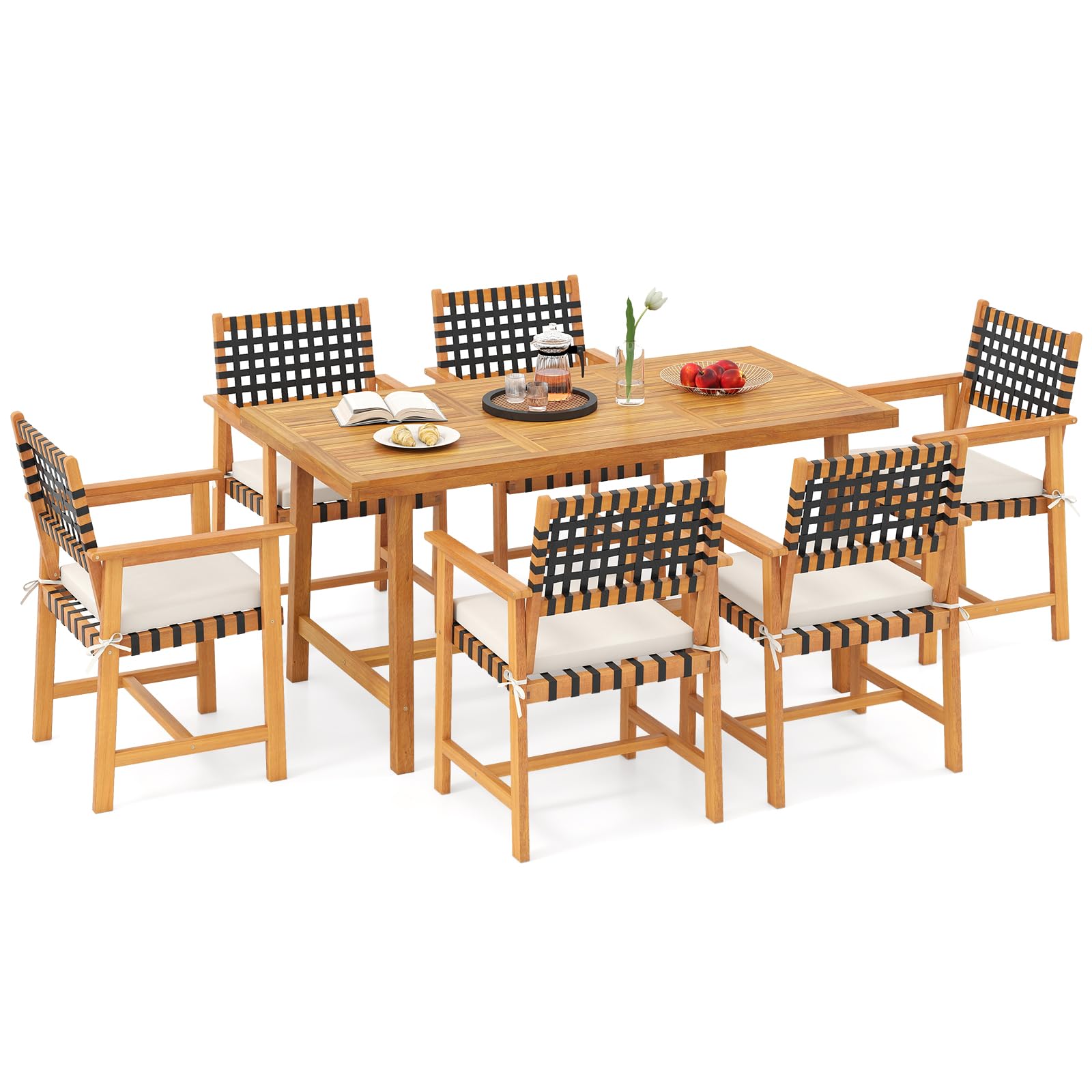 Tangkula 3 Piece Patio Dining Set for 4 People